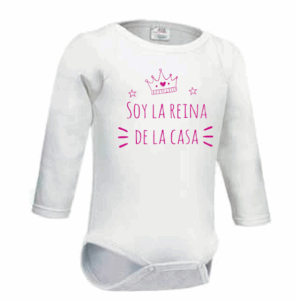 Body Personalizado con nombre "Soy la reina de la casa"